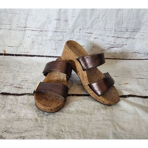 Vionic Pepper Metallic Cork Wedge Sandal Size 10